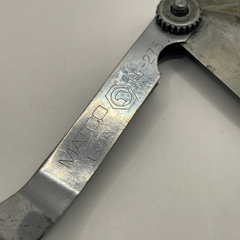 Matco Tools FG-275 Bent Feeler Gauge Set SAE Metric Offset Blades USA SEE PHOTOS - Picture 2 of 11